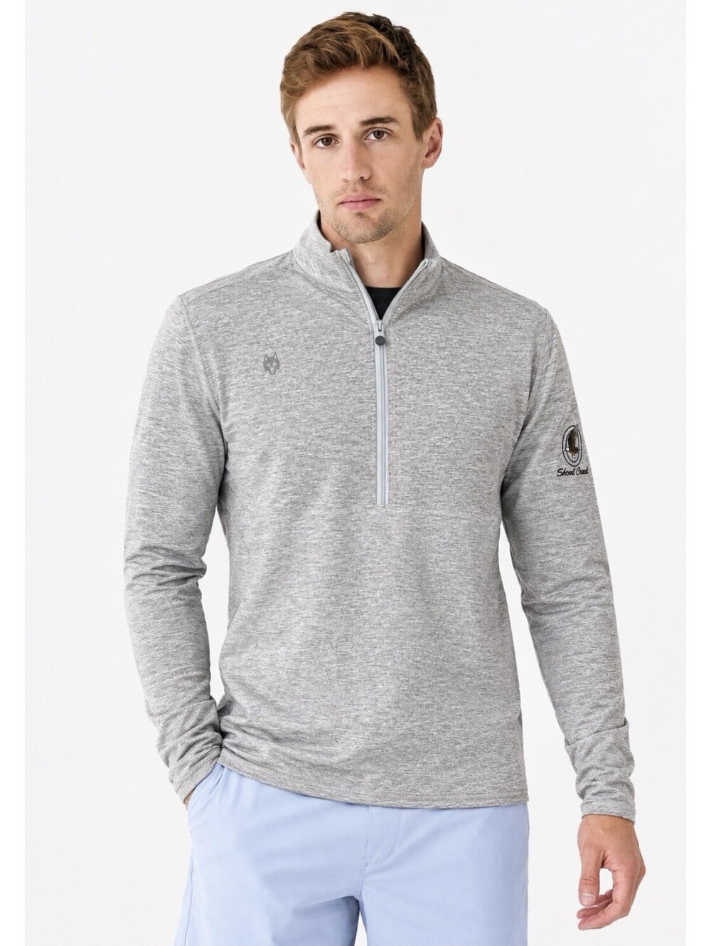 Greyson Golf Light Heather Gray 1/2 Zip Hybrid “Comanche” Shoal Creek Jacket S